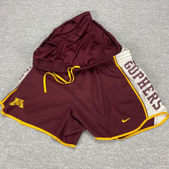 Nike Dri Fit Shorts Lined Women Large Minnesota Golden Gophers Maroon - Picture 2 of 11